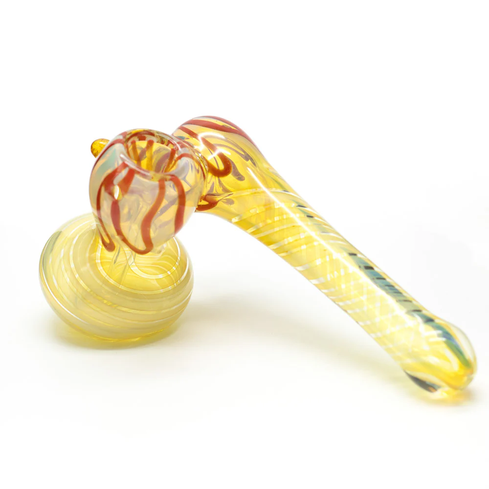 WATERFALL - SIDE STEM CLEAR GLASS HAMMER PIPE - Image 2