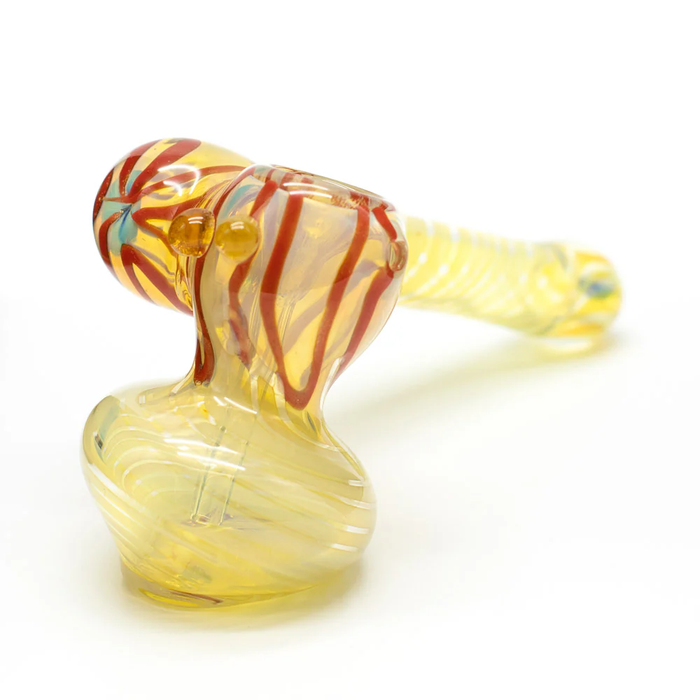 WATERFALL - SIDE STEM CLEAR GLASS HAMMER PIPE - Image 3