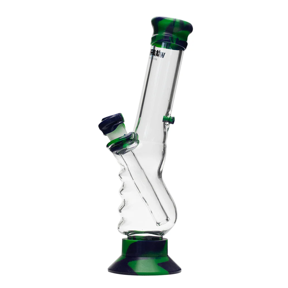 Waterfall Small Gripper Highbrid Series Glass Bong - Green/Blue - Image 4