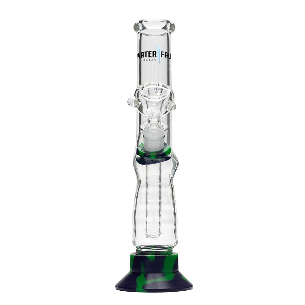 Waterfall Small Gripper Highbrid Series Glass Bong - Green/Blue - Image 5