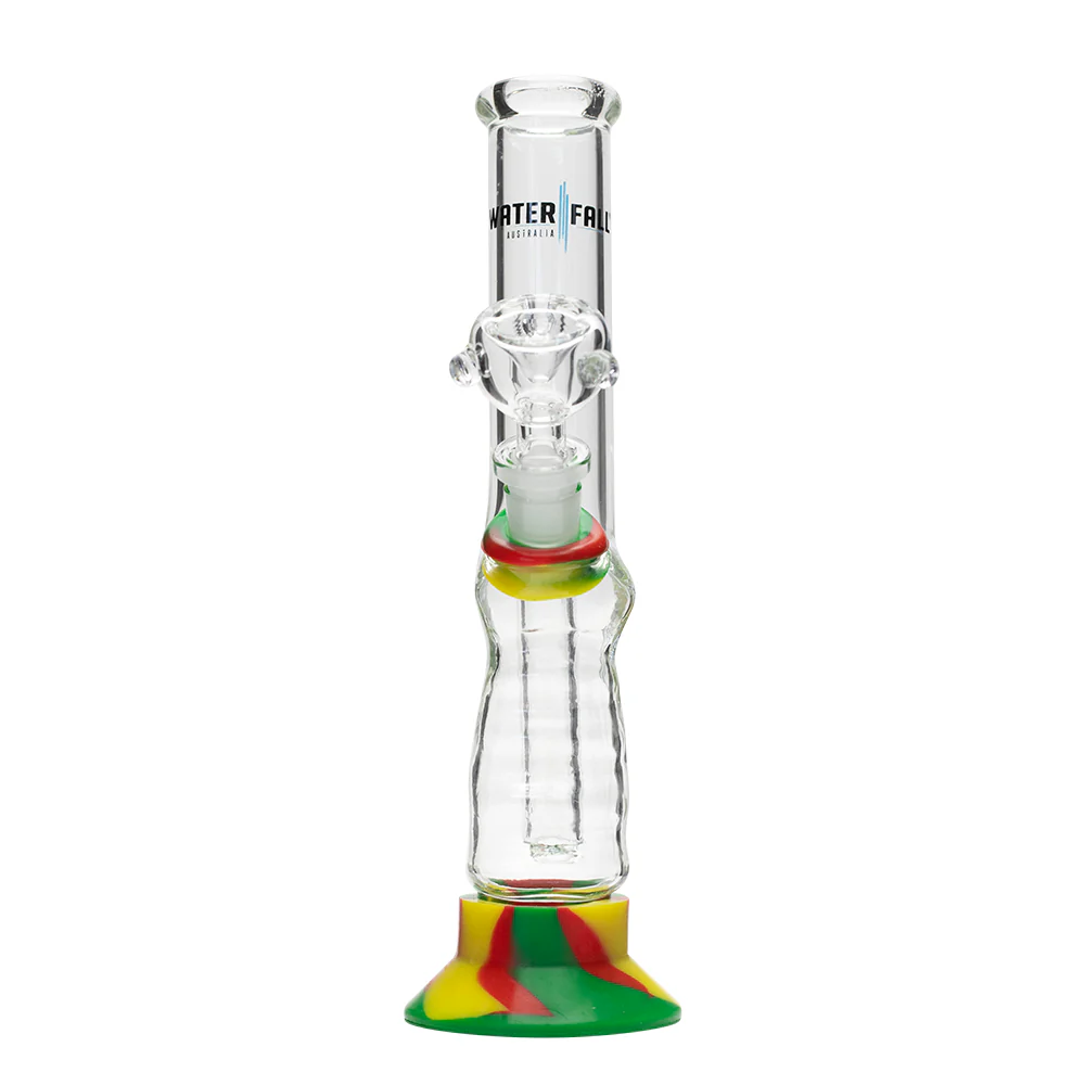 Waterfall Small Gripper Highbrid Series Glass Bong - Rasta - Image 5