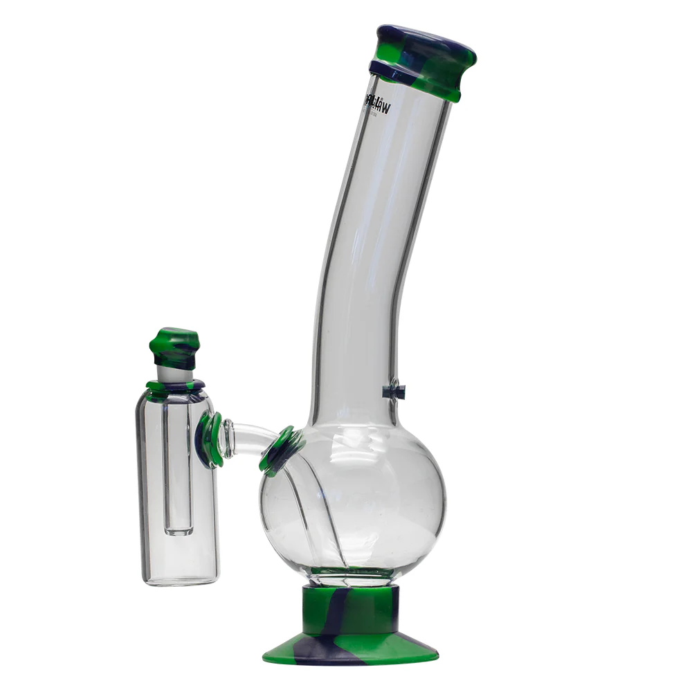Waterfall Supernova Highbrid Series Glass Bong With Ash Catcher - Green/Blue - Image 4