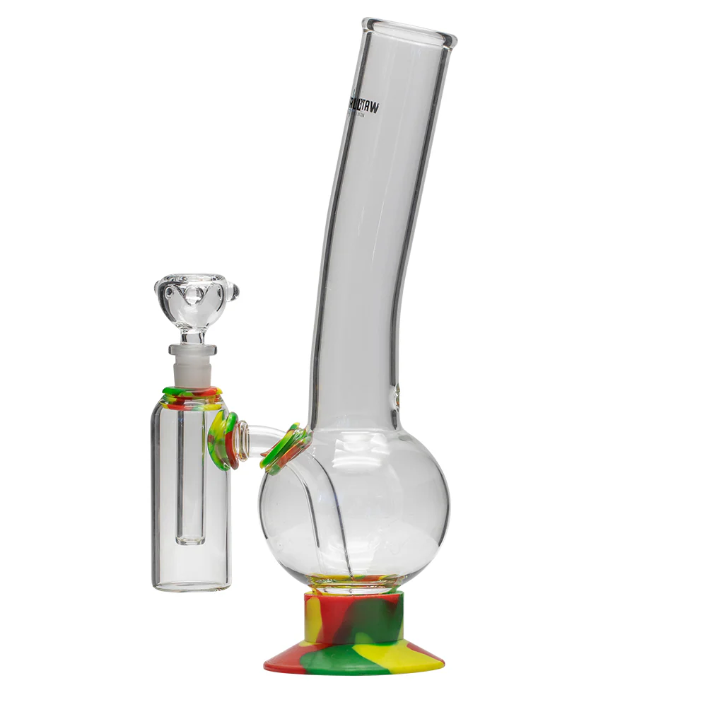 Waterfall Supernova Highbrid Series Glass Bong With Ash Catcher - Rasta