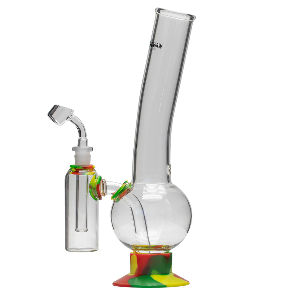 Waterfall Supernova Highbrid Series Glass Bong With Ash Catcher - Rasta - Image 2
