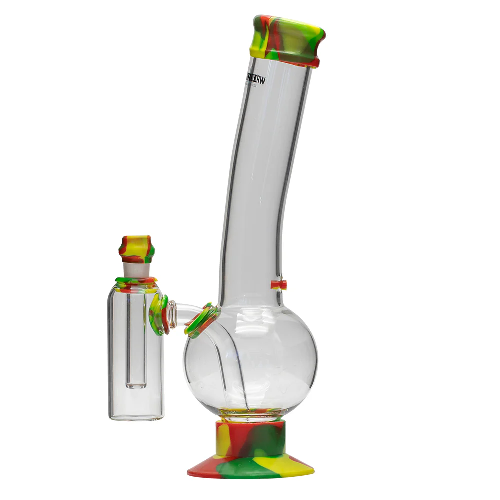 Waterfall Supernova Highbrid Series Glass Bong With Ash Catcher - Rasta - Image 4