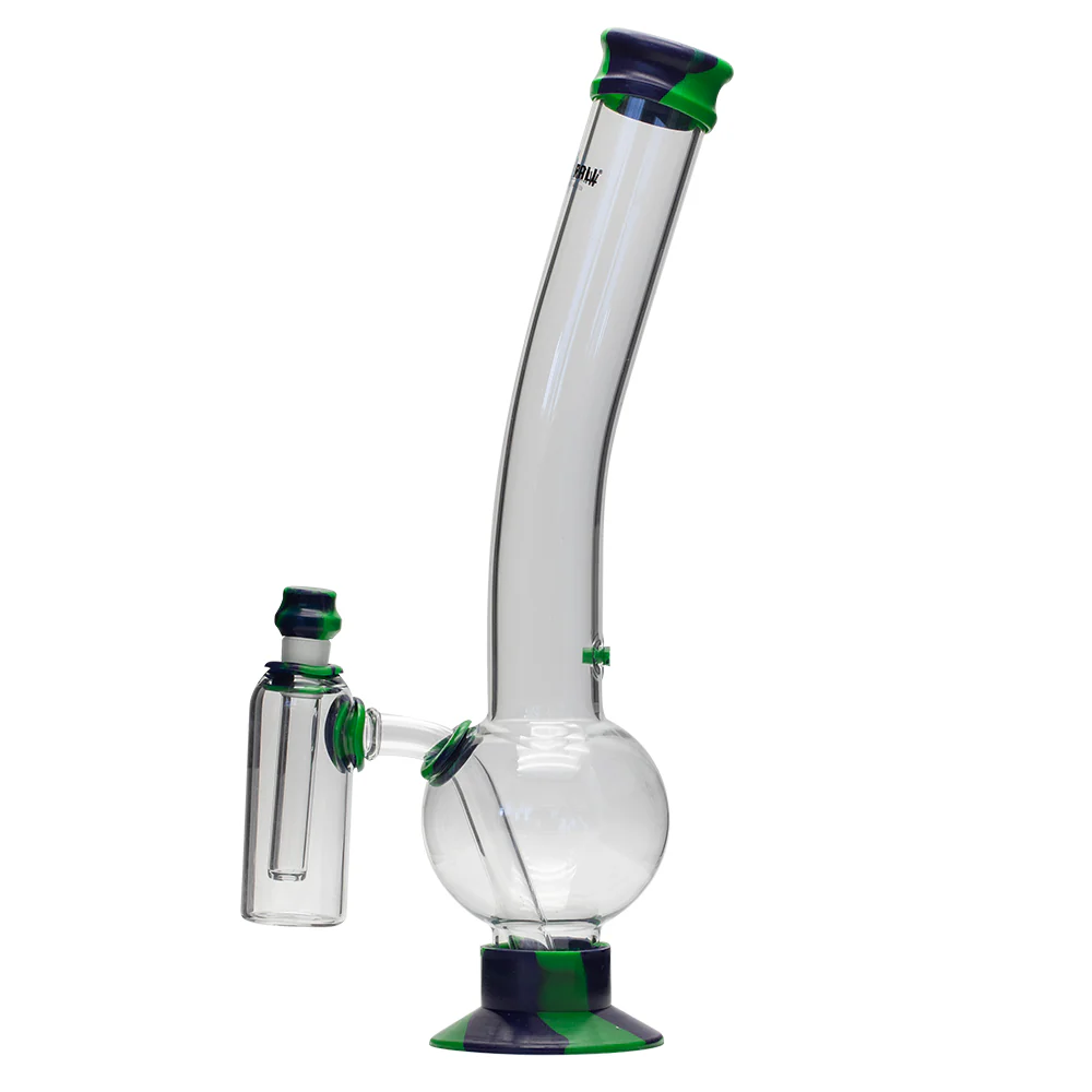 Waterfall Terminator Highbrid Series With Ash Catcher Glass Bong - Green/Blue - Image 4