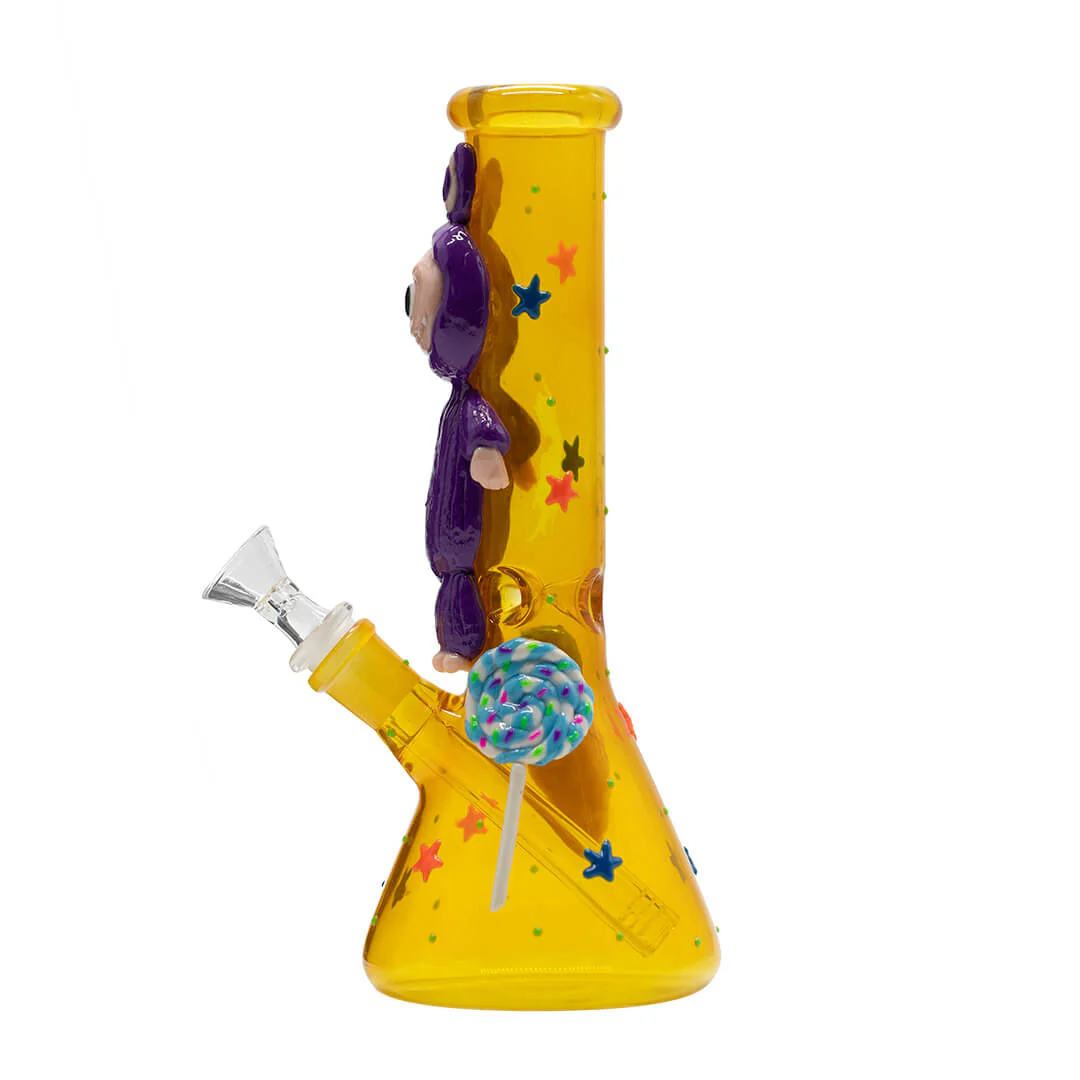 Orange Bong with Purple Lafufu - Glass Bong - Image 2