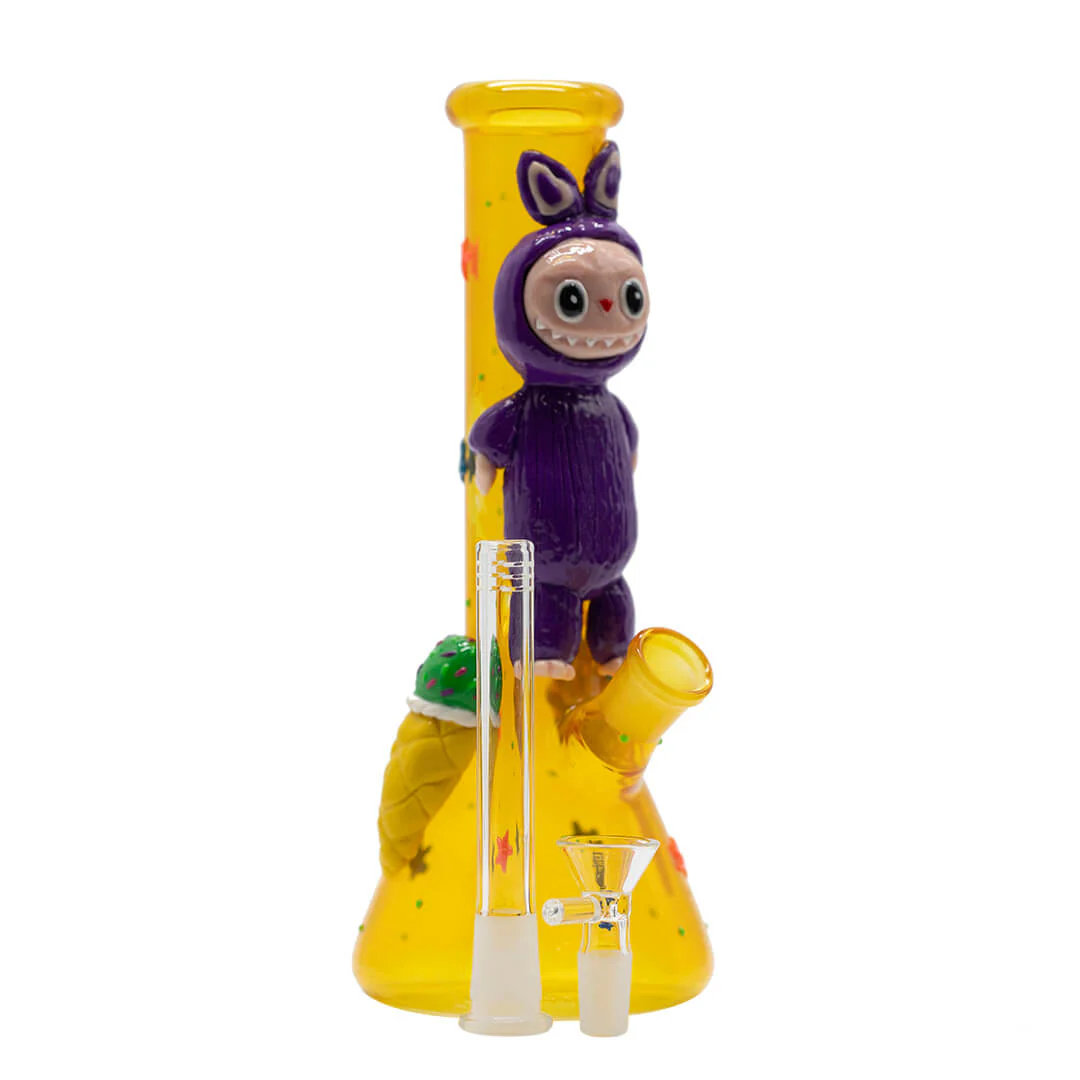 Orange Bong with Purple Lafufu - Glass Bong - Image 3