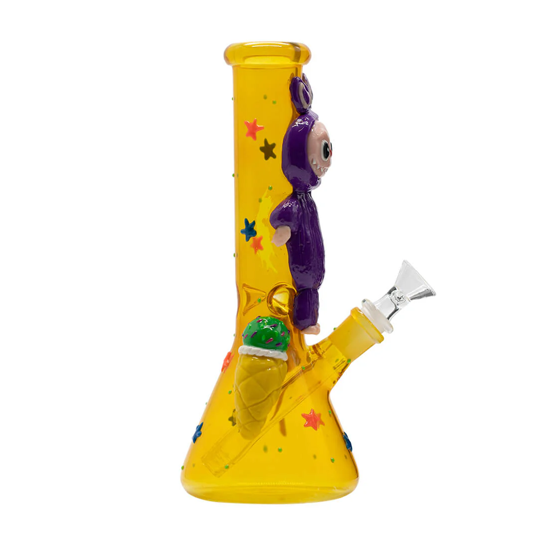 Orange Bong with Purple Lafufu - Glass Bong - Image 4